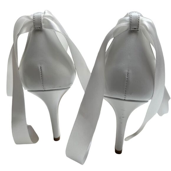 Burberry STEFANIE OPEN TOE THONG ANKLE T STRAP Leather White EU 37 MSRP $820 - Picture 3 of 6